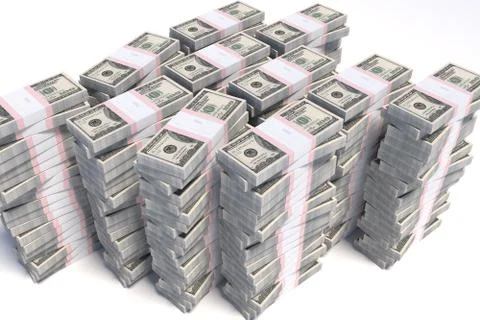 Packets of 100 dollar bills Stock Illustration