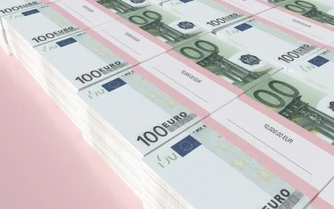 Packets of 100 Euro bills イラスト素材