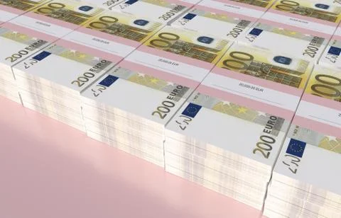 Packets of 200 Euro bills Stock Illustration