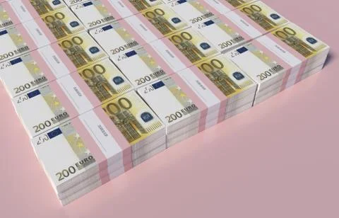 Packets of 200 Euro bills Stock Illustration