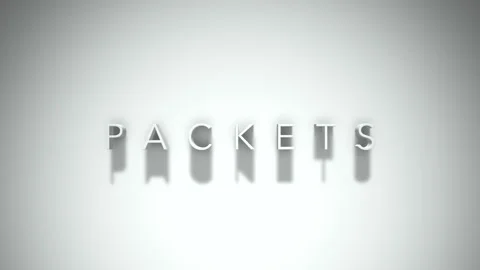 Packets 3D title animation with shadows on a white background Stock Footage 297801570