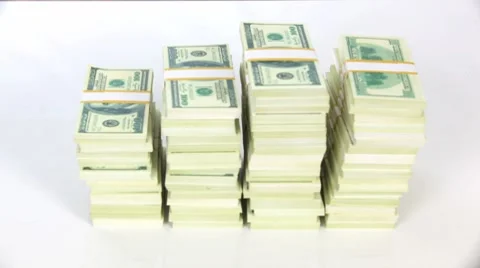 Packets of money as a graph Stock Footage 8686589