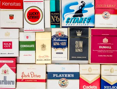 Packets of Old Cigarette Boxes Stock Photos