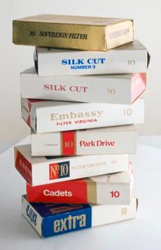Packets of Old Cigarettes Stock Photos