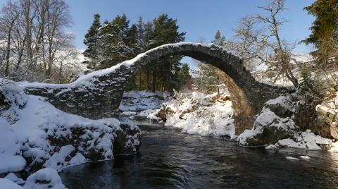 Packhorse Bridge, Carrbridge 4K Stock Footage 46534433