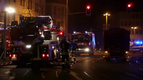 Packing Up After Emergency Response Operations at Night Vidéo 331620760