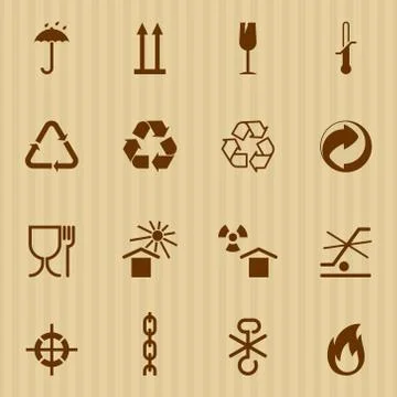 Packing and logistic vector icons Stock Illustration