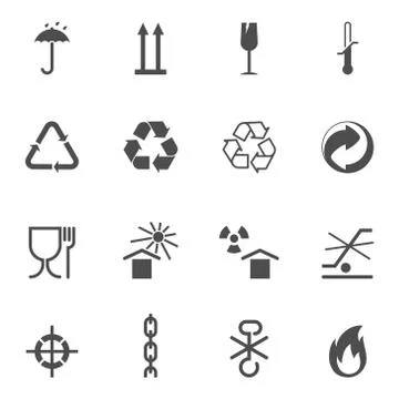 Packing and logistic vector isolated icons Stock Illustration