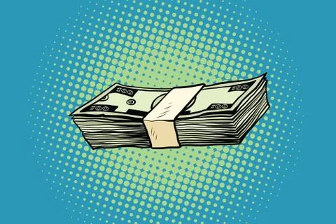 Packing of banknotes one hundred dollars Stock Illustration