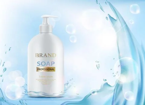 Packing bottle with soap Stock-Illustration