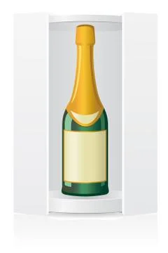 Packing box for bottle illustration Illustrazione stock