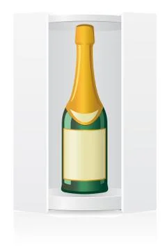 Packing box for bottle vector illustration Illustrazione stock