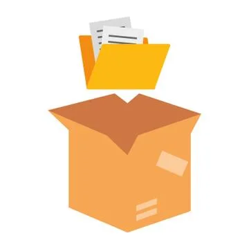 Packing box carton with folder Stock Illustration