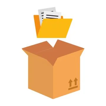 Packing box carton with folder Stock Illustration