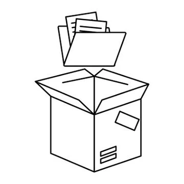 Packing box carton with folder Stock Illustration