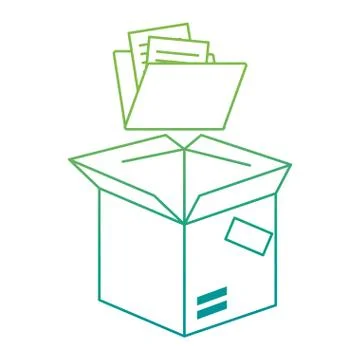 Packing box carton with folder Stock Illustration