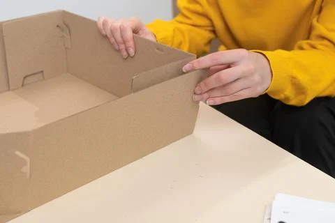 Packing boxes business logistics packaging services. e-commerce and business Stock Photos