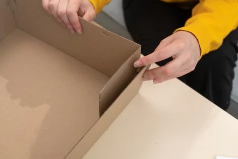 Packing boxes business logistics packaging services. e-commerce and business Stock Photos