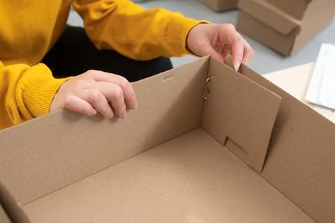 Packing boxes business logistics packaging services. e-commerce and business Stock Photos