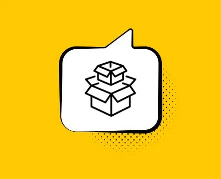 Packing boxes line icon. Delivery parcel sign. Cargo box. Vector Stock Illustration