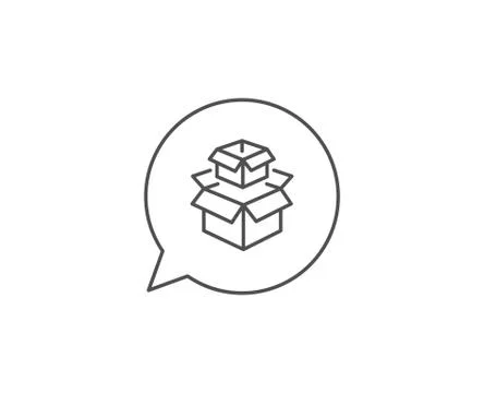 Packing boxes line icon. Delivery parcel sign. Cargo box. Vector Illustration