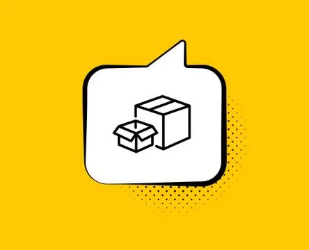 Packing boxes line icon. Delivery parcel sign. Cargo box. Vector Stock Illustration