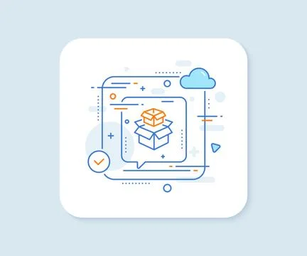 Packing boxes line icon. Delivery parcel sign. Cargo box. Vector Stock Illustration