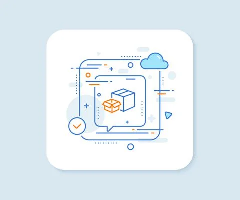 Packing boxes line icon. Delivery parcel sign. Cargo box. Vector Stock Illustration