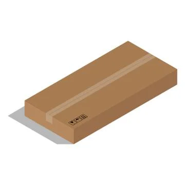 Packing cardboard box. Vector illustration of a big gift box.  Gift box, pack Stock Illustration
