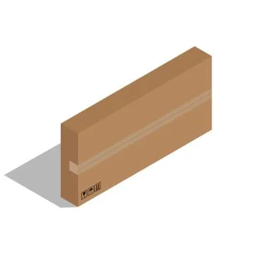 Packing cardboard box. Vector illustration of a big gift box.  Gift box, pack Illustrazione stock