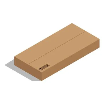 Packing cardboard box. Vector illustration of a big gift box.  Gift box, pack Illustrazione stock