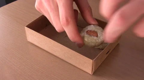 Packing of cookies in a box Stock Footage 46164097