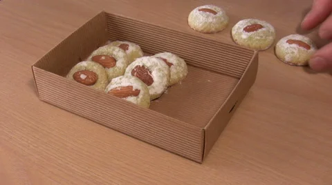 Packing of cookies in a box Stock Footage 50125669