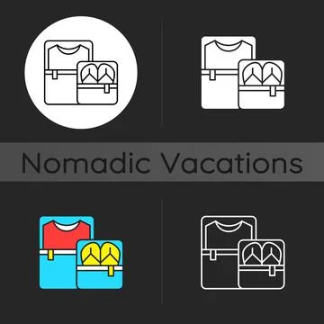 Packing cubes dark theme icon Stock-Illustration