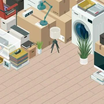 Packing for home relocation Stock Illustration