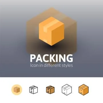 Packing icon in different style Stock Illustration