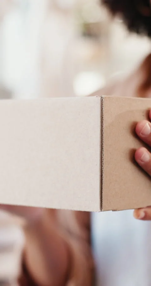 Packing, logistics or woman in workshop with box, package sorting or stock Stock Footage 333459846