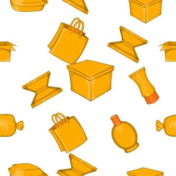 Packing pattern, cartoon style Stock Illustration