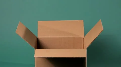 Packing peanuts fall into box Video stock 22125377