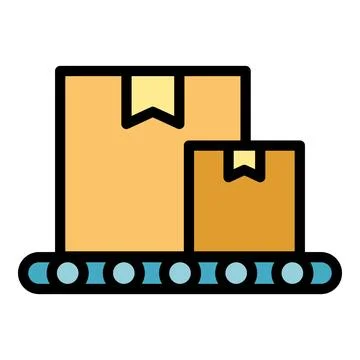 Packing process icon vector flat Illustrazione stock