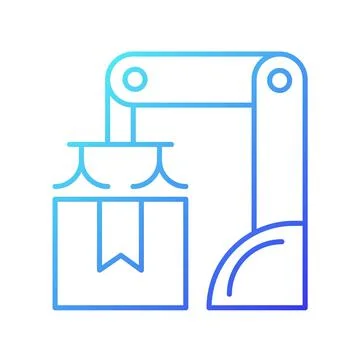 Packing robot gradient linear vector icon Illustrazione stock