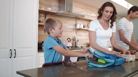 Packing school bag Stock Footage 60789631