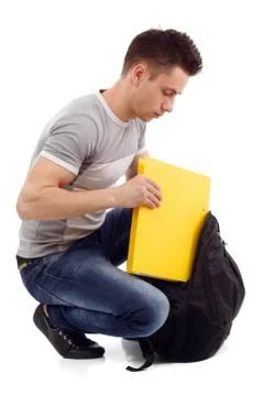 Packing school file Stock Photos