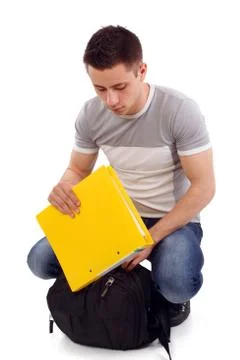 Packing school stuff Stock Photos