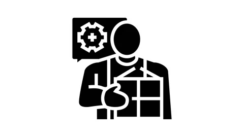 Packing services facilitator glyph icon animation Stock Footage 222845797
