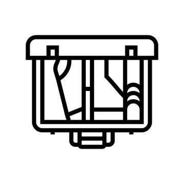 Packing suitcase for journey line icon vector illustration Stock Illustration