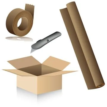 Packing supplies Stock Illustration