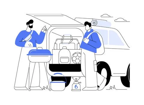 Packing for the trip isolated cartoon vector illustrations. Ilustración de archivo