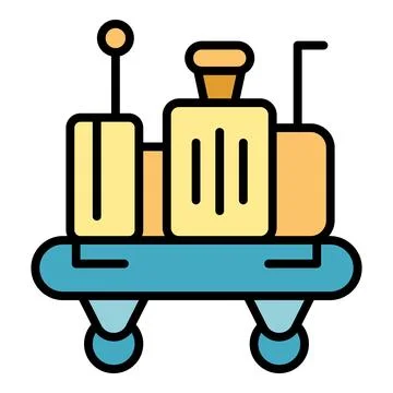 Packing trolley icon vector flat Stockillustratie