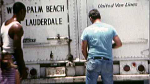 Packing Up Van MOVING DAY Relocating Family 1970s Vintage Film Home Movie Old Stock Footage 32542440
